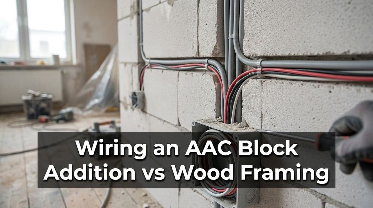 Blog post Wiring an AAC Block Addition vs Wood Framing image